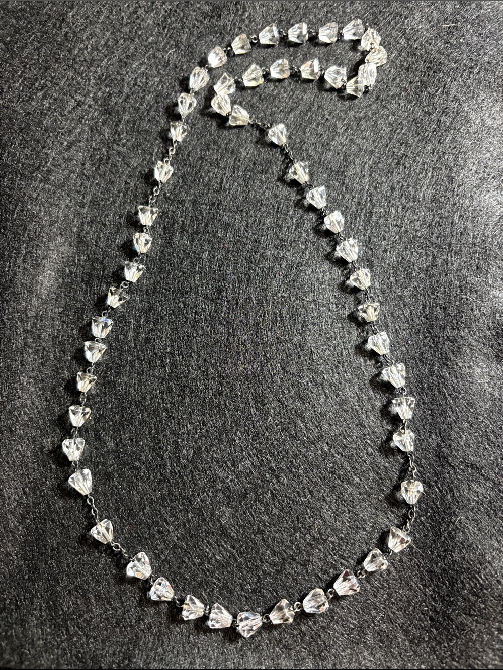 Crystal Bead Necklace - Clear